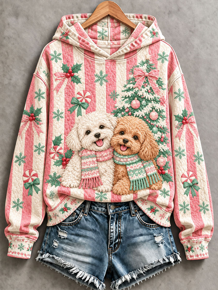Women's Dog Art Print Casual Hoodie