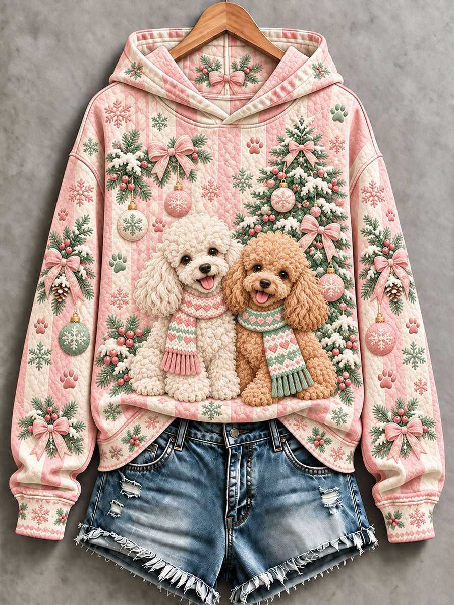 Women's Dog Art Print Casual Hoodie