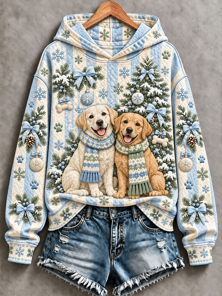 Women's Dog Art Print Casual Hoodie