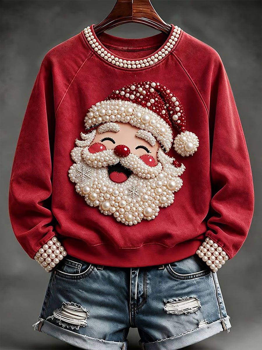 Women's Santa Print Sweatshirt