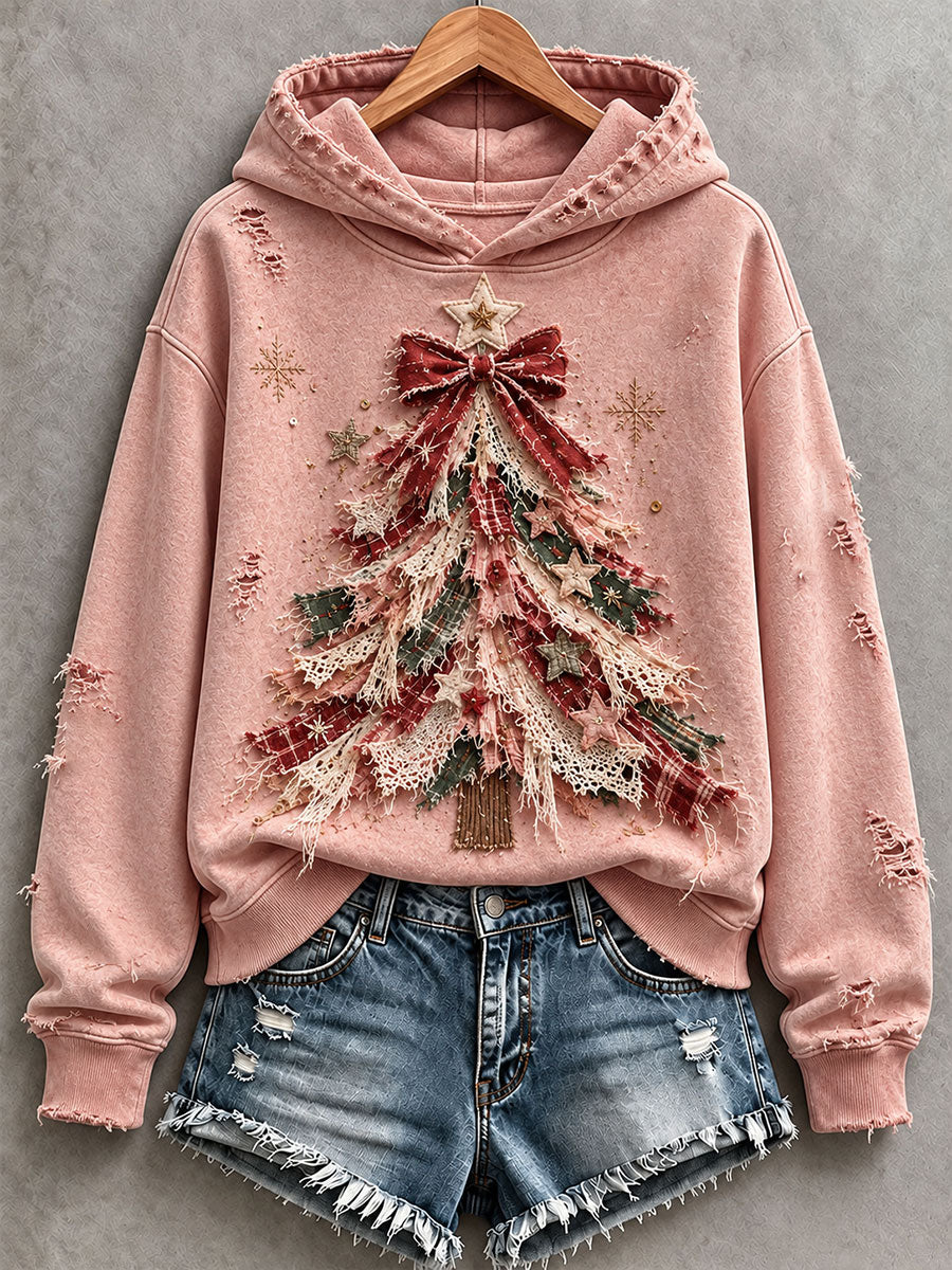 Women's Pink Christmas Tree Hoodie