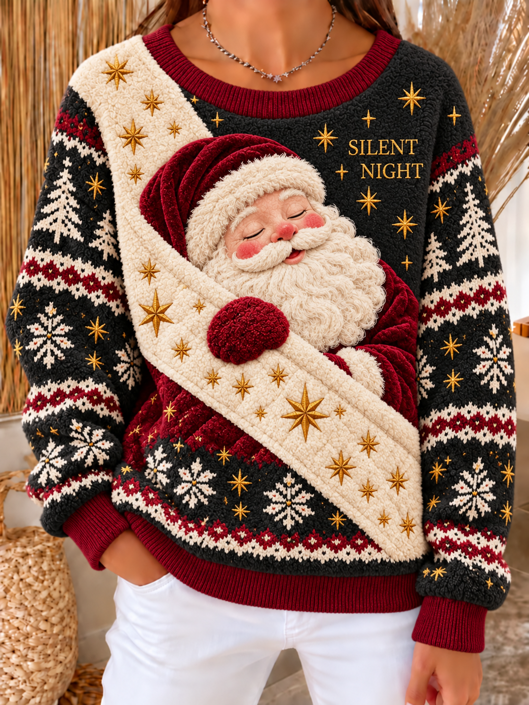 Women's Christmas Flannel Sweatshirt