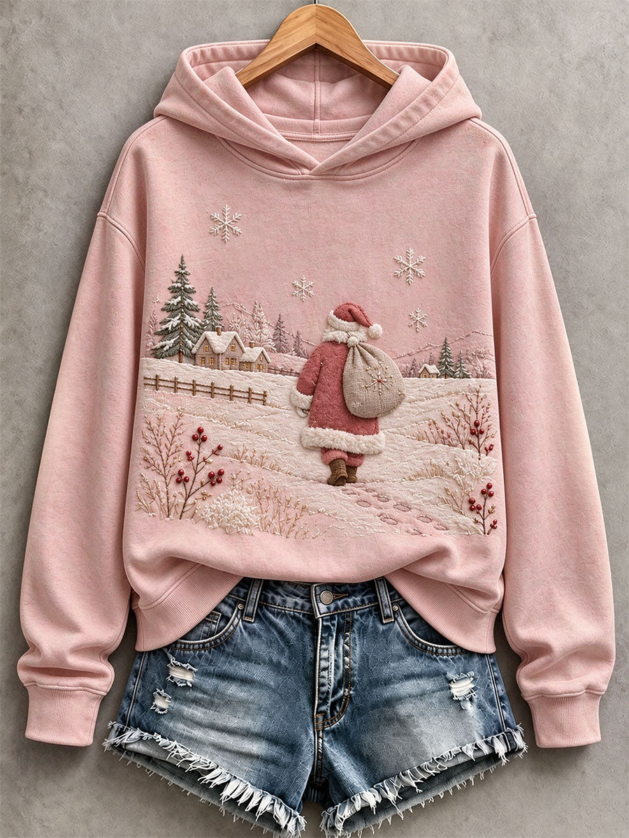 Women's Santa Print Hoodie