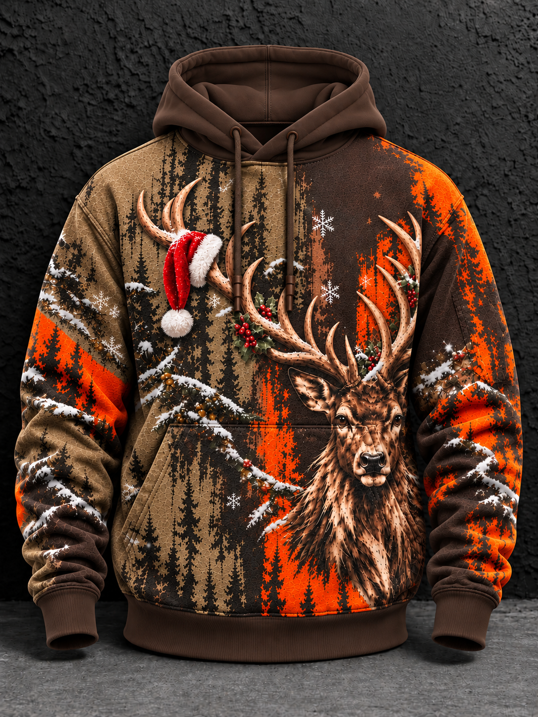 Men's Christmas Oversized Drop-Shoulder Hoodie With Pockets