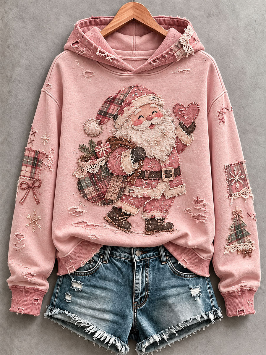 Women's Pink Santa Hoodie