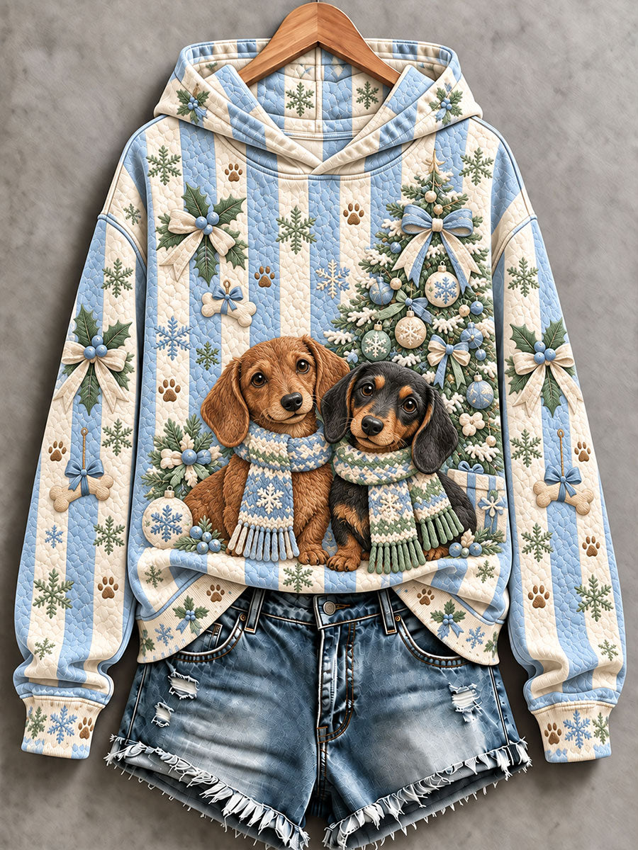 Women's Dog Art Print Casual Hoodie