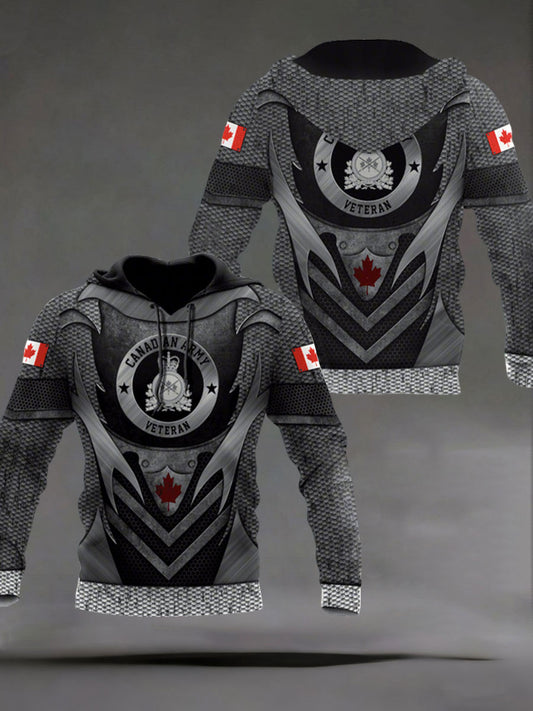 Men's Remembrance Day Printed Casual Hoodie