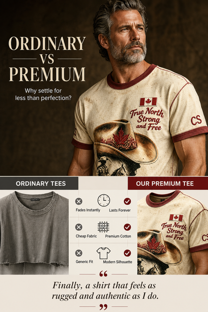 Men's Calgary Stampede Printed Vintage Fashion Loose Short Sleeve T-Shirt
