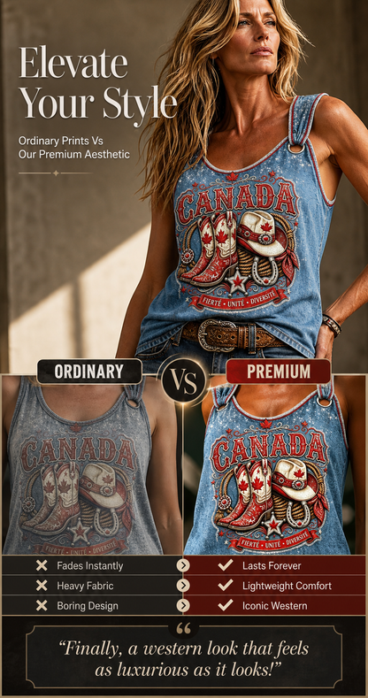 Women's Retro Calgary Stampede Print Sleeveless Tank Top