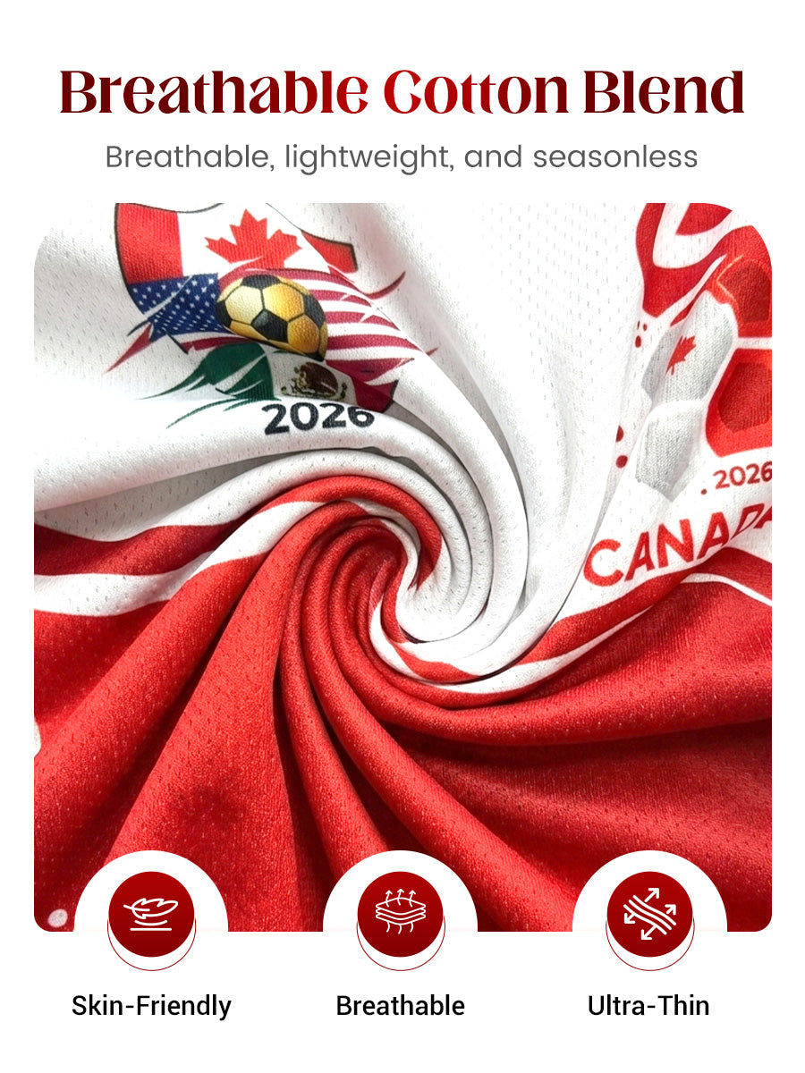 Retro Canada 2026 Soccer Geometric Art Casual Polo Shirt