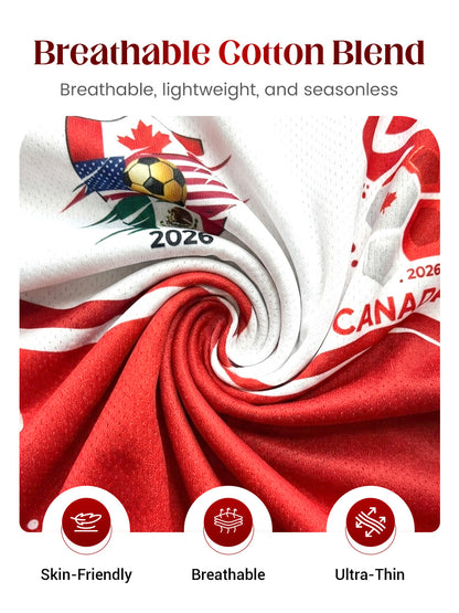 Retro Canada 2026 Soccer Geometric Art Casual Polo Shirt