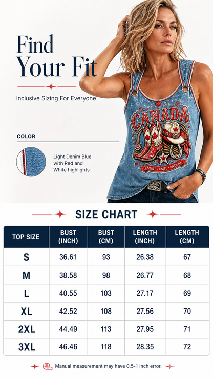 Women's Retro Calgary Stampede Print Sleeveless Tank Top