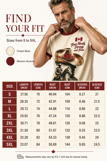 Men's Calgary Stampede Printed Vintage Fashion Loose Short Sleeve T-Shirt