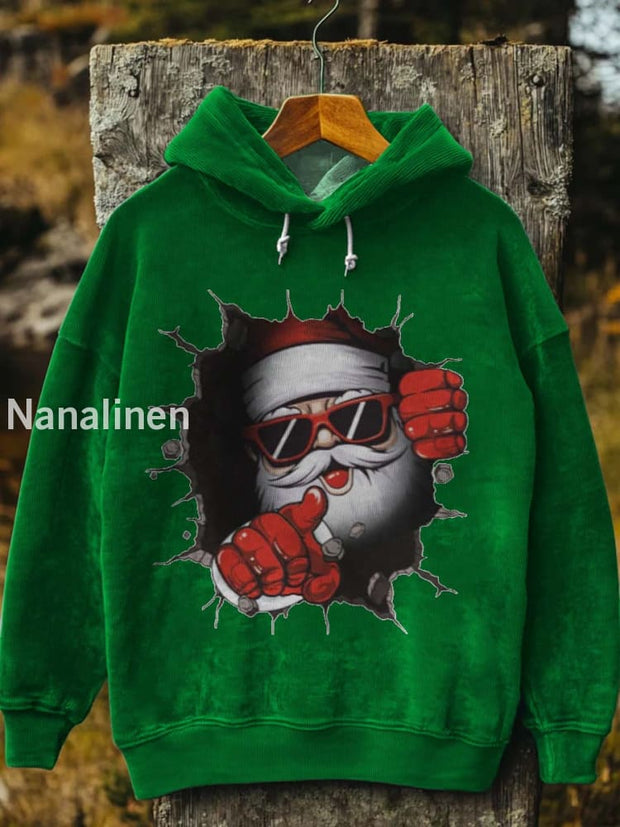 Abstract 3D Santa Claus Printed Casual Hoodie As picture / S