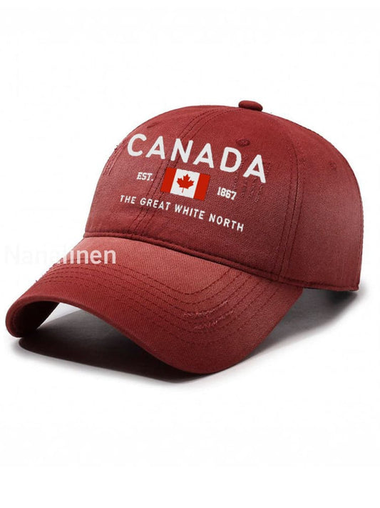 Canada The Great With North Print Hat Red / JM