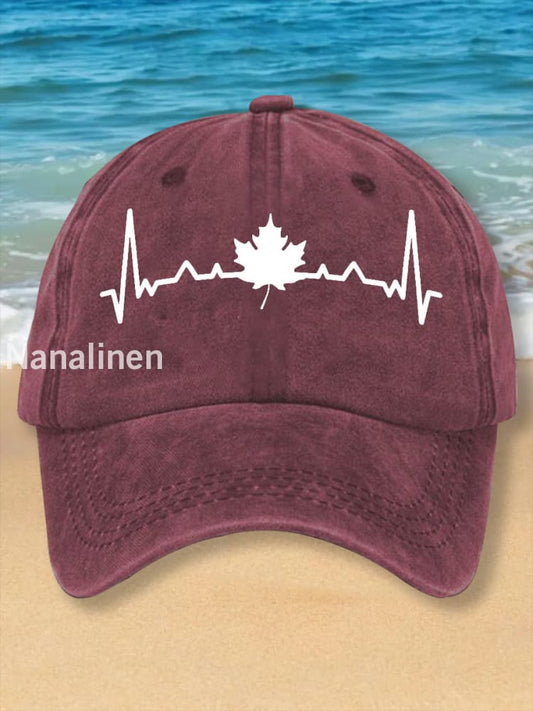 Canadian Maple Leaf ECG Hat Wine Red / JM