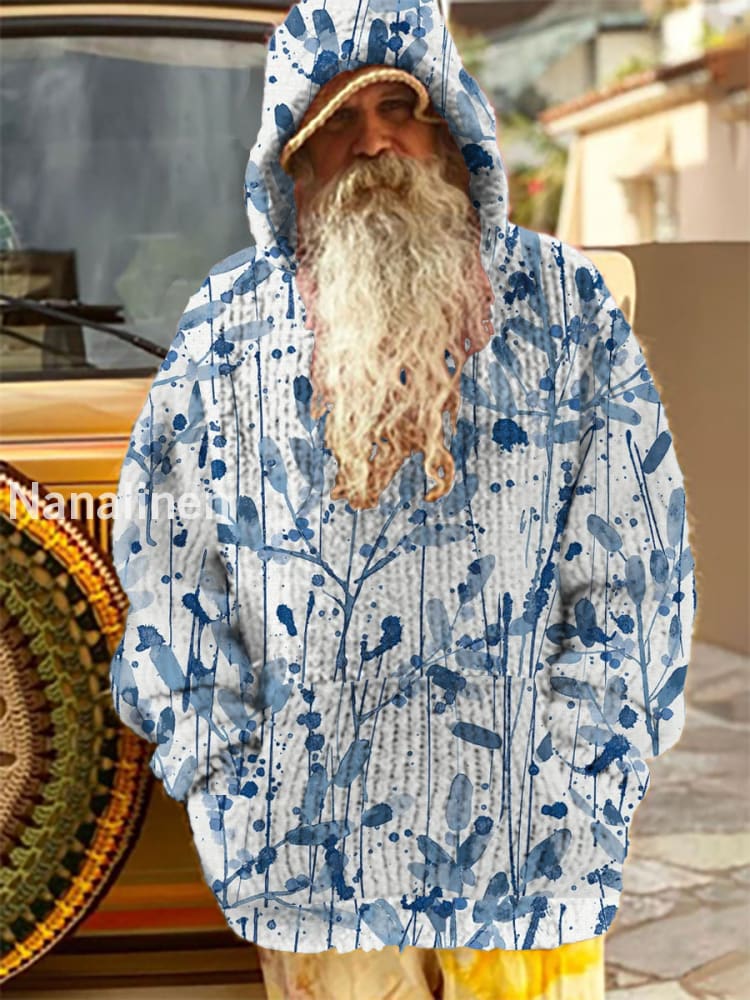 Fashion Art Print Long-Sleeved Hooded Sweater A / S