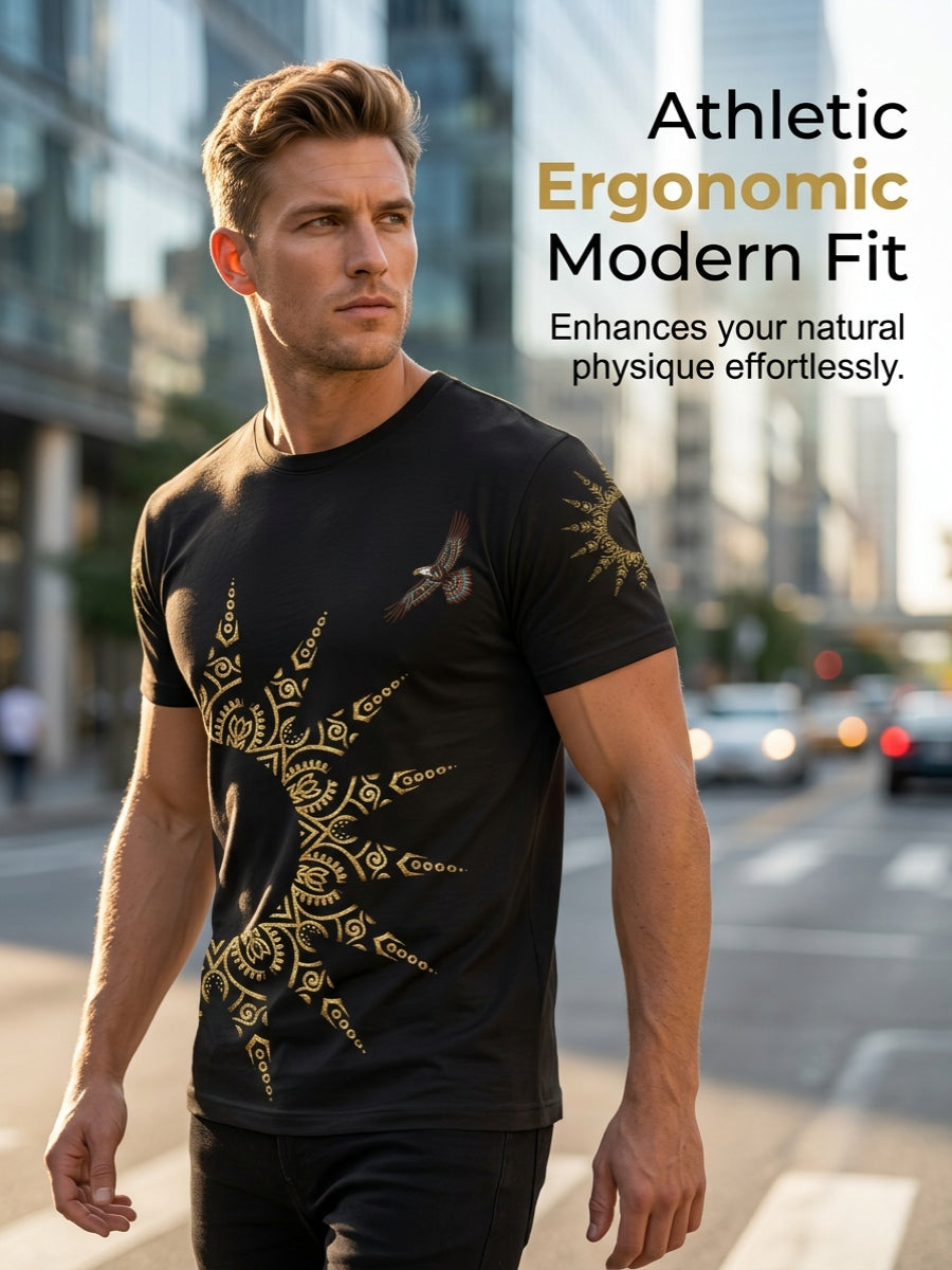 Men's Casual T-Shirt with Totem Print