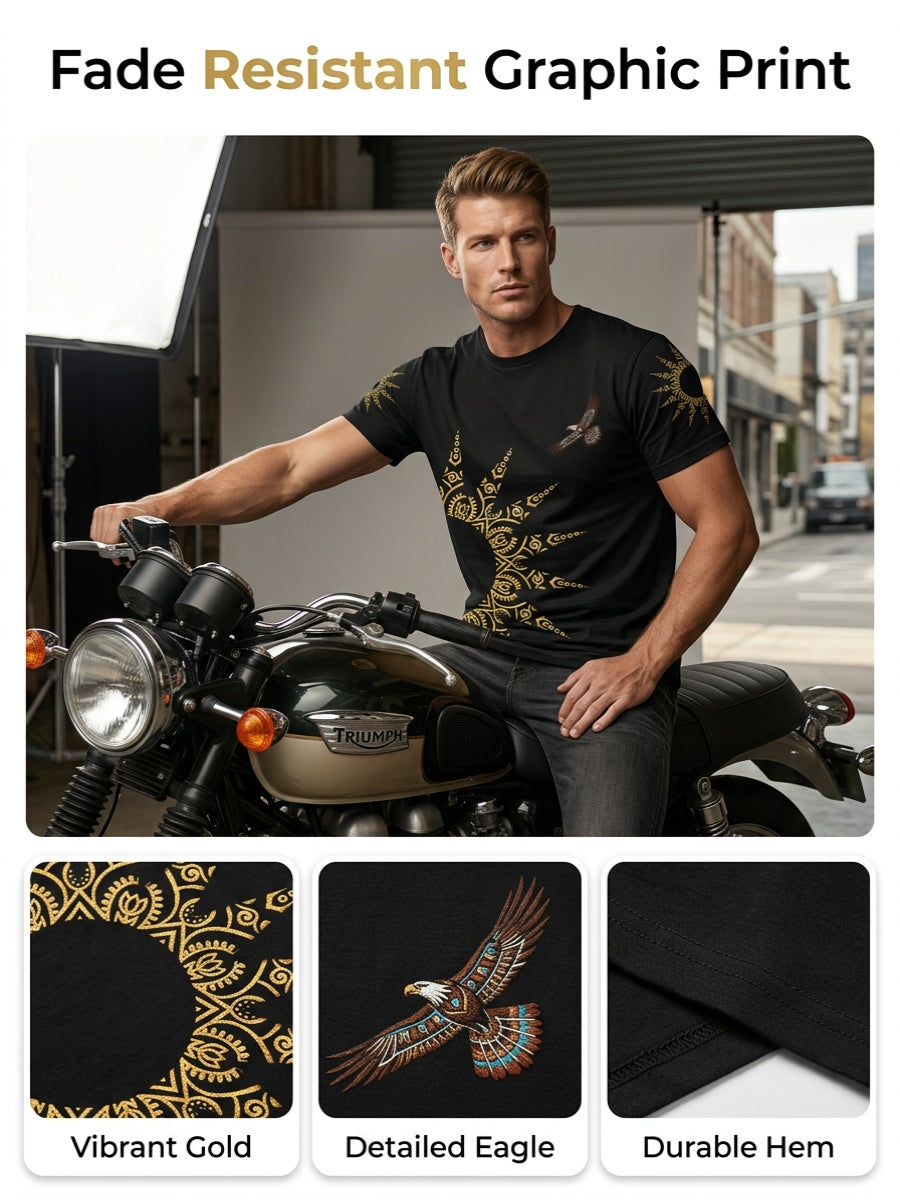 Men's Casual T-Shirt with Totem Print