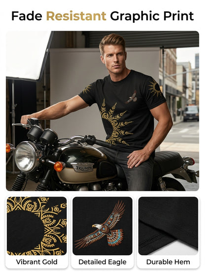 Men's Casual T-Shirt with Totem Print