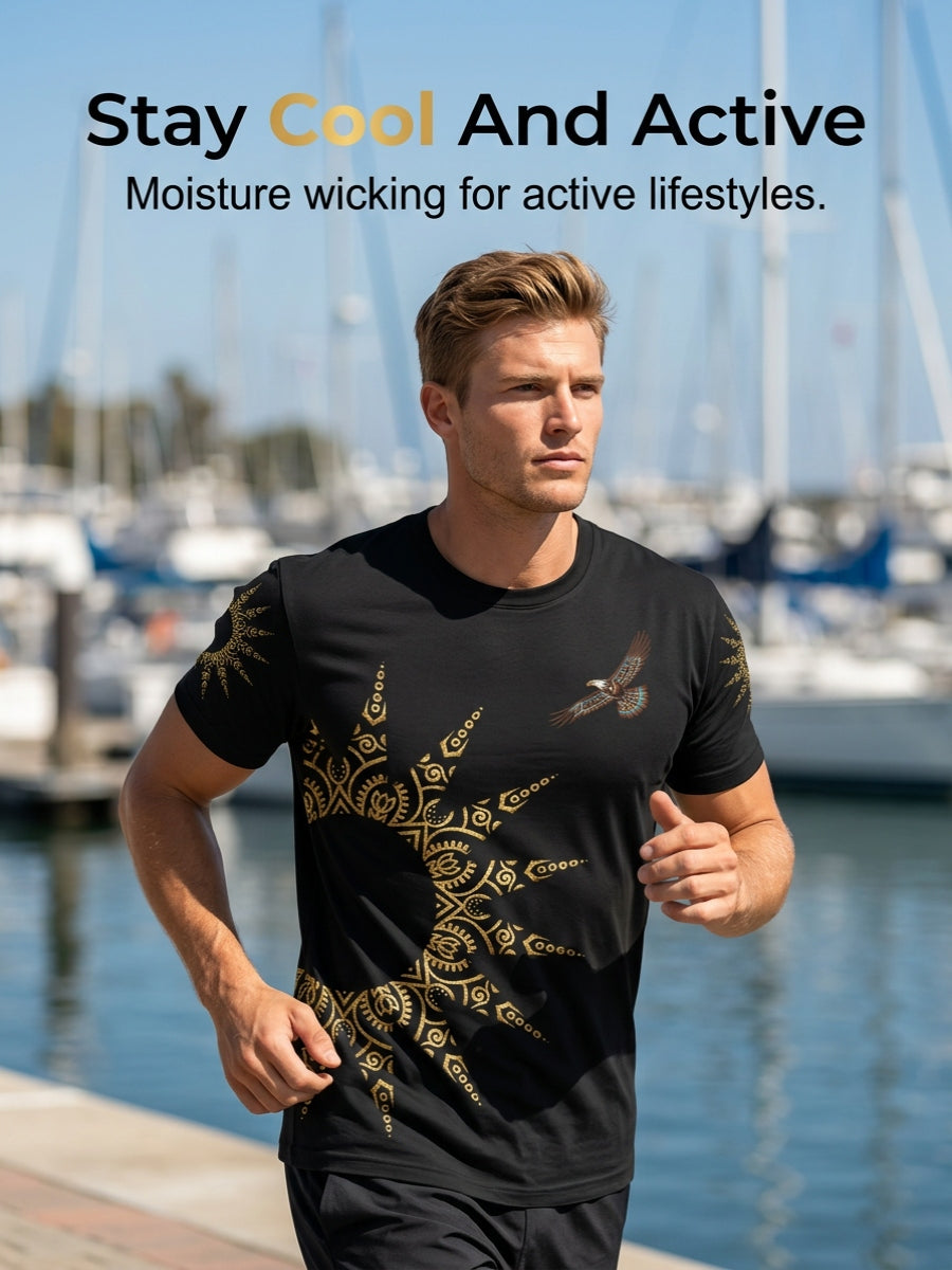Men's Casual T-Shirt with Totem Print