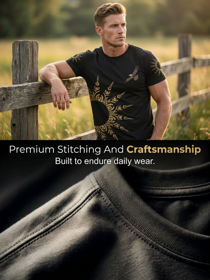 Men's Casual T-Shirt with Totem Print