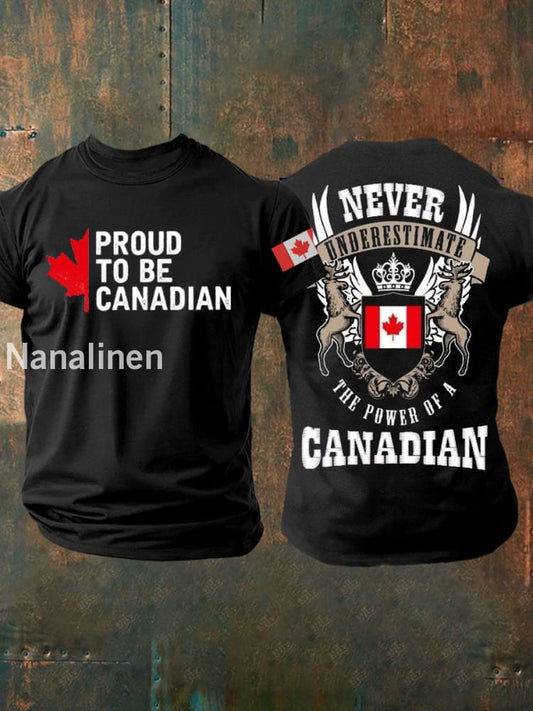 Men’s Canada Elks Maple Leaves Printed T-shirt Black / S