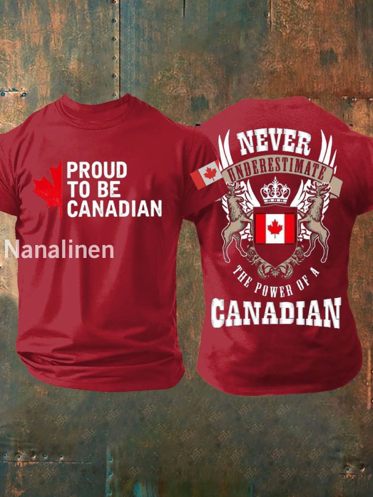Men’s Canada Elks Maple Leaves Printed T-shirt Deep Red / S