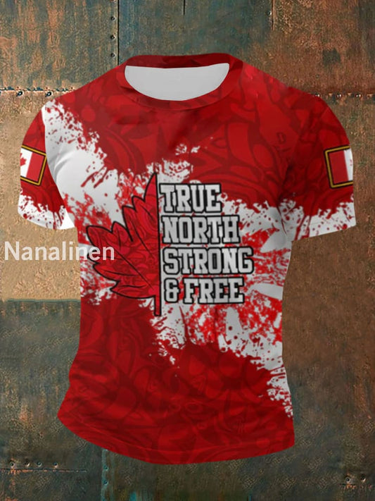 Men’s Canada Flag Maple Leaf Short Sleeve T-shirt As picture / S