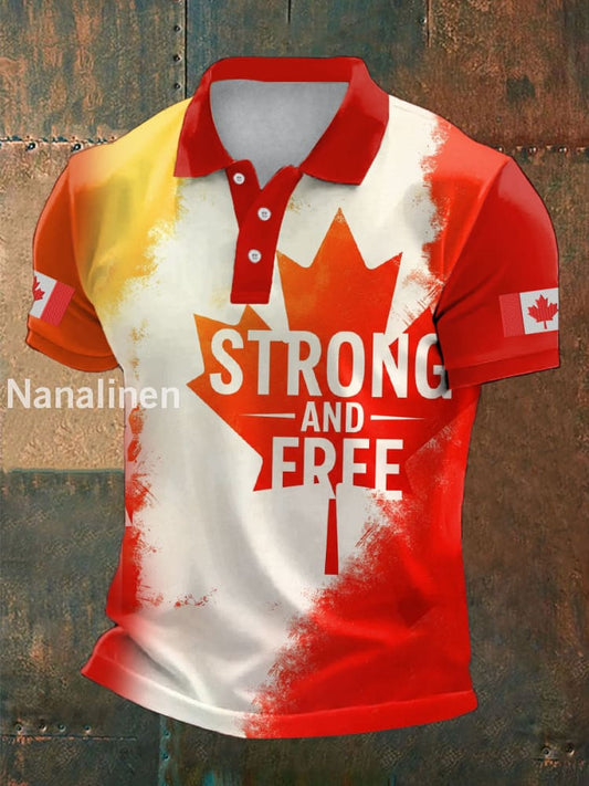 Men’s Canada Maple Leaves Printed Casual Tops As picture / S
