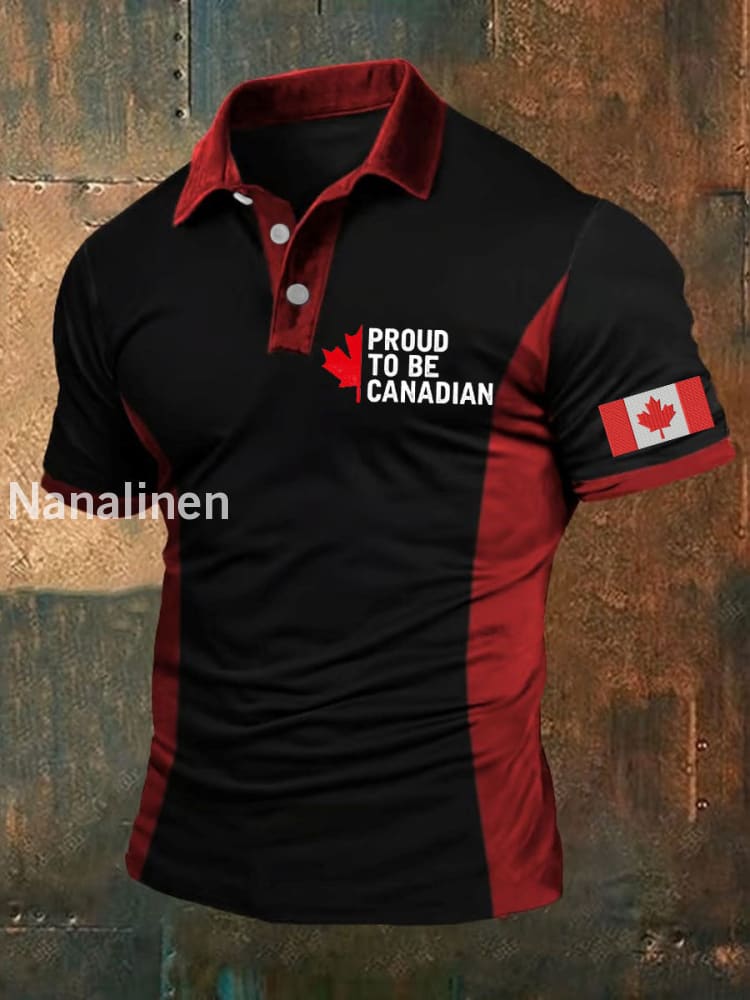 Men’s Canada Maple Leaves Printed Casual Tops Black / S