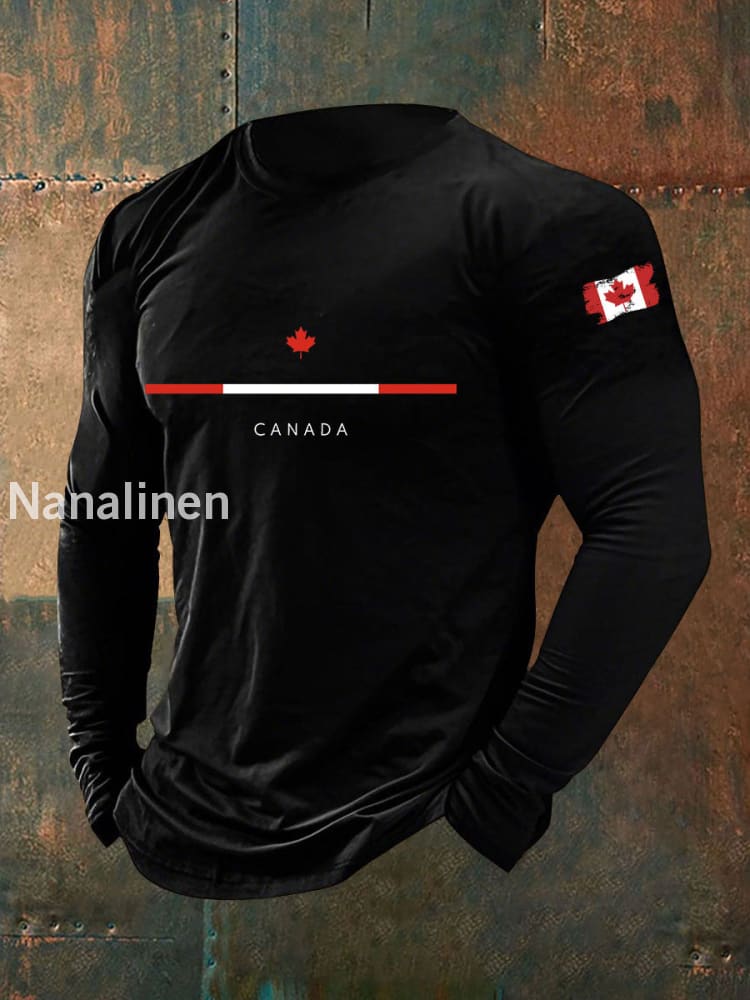 Men’s Canada Print Casual T-Shirt Black / S
