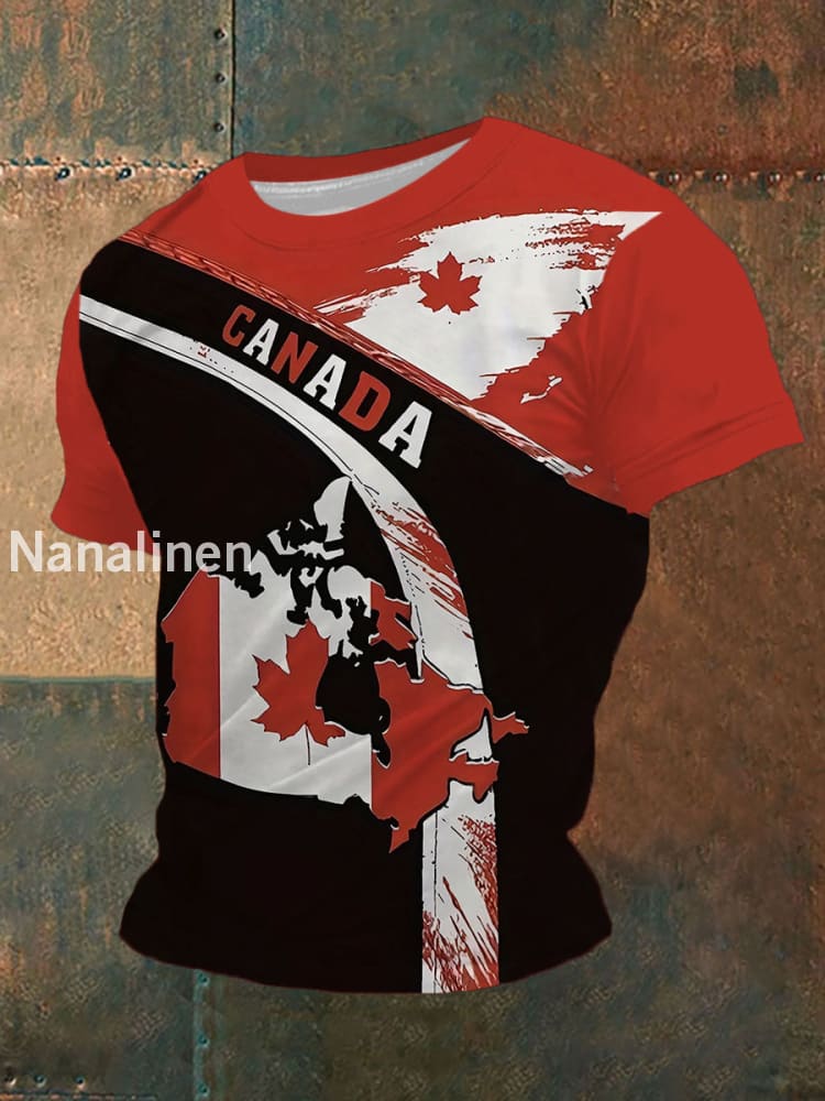 Men’s Canada Print Casual T-Shirt Black / S