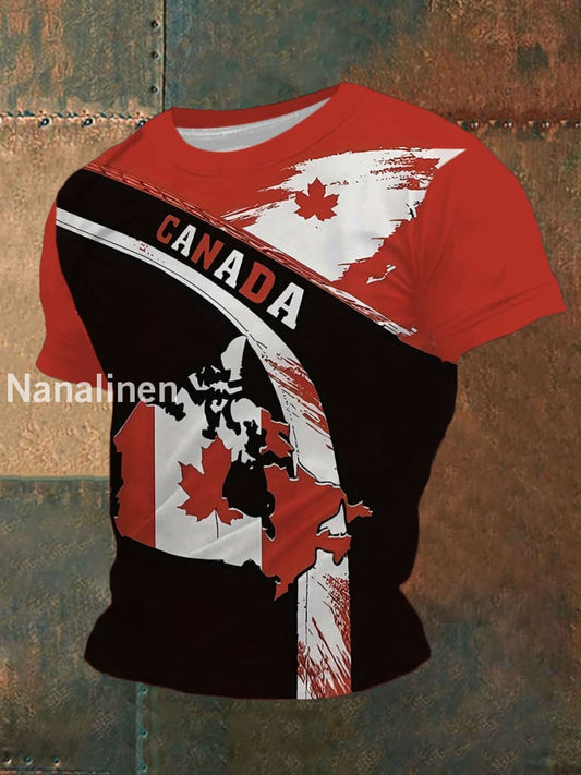 Men’s Canada Print Casual T-Shirt Black / S