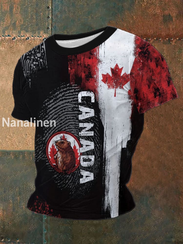 Men’s Canada Print Casual T-Shirt Black / S