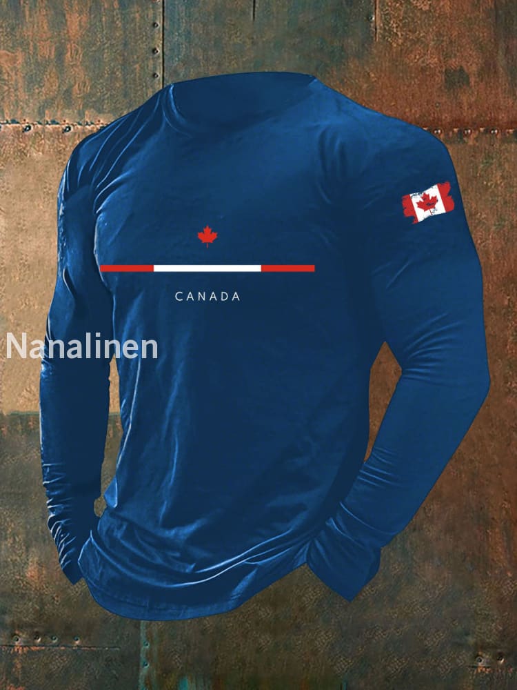 Men’s Canada Print Casual T-Shirt Blue / S