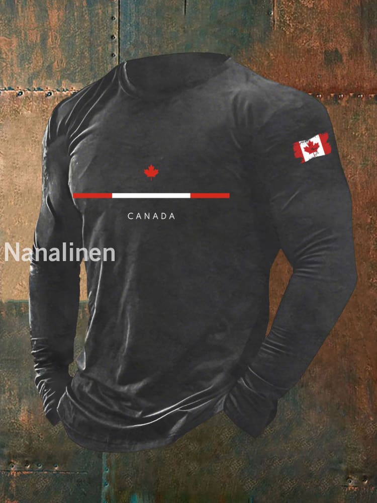 Men’s Canada Print Casual T-Shirt Dark Gray / S