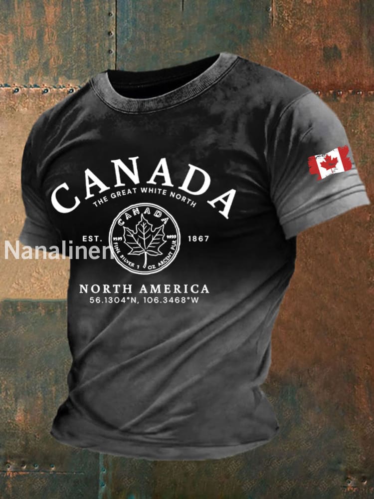 Men’s Canada Printed Casual T-Shirt Black / S