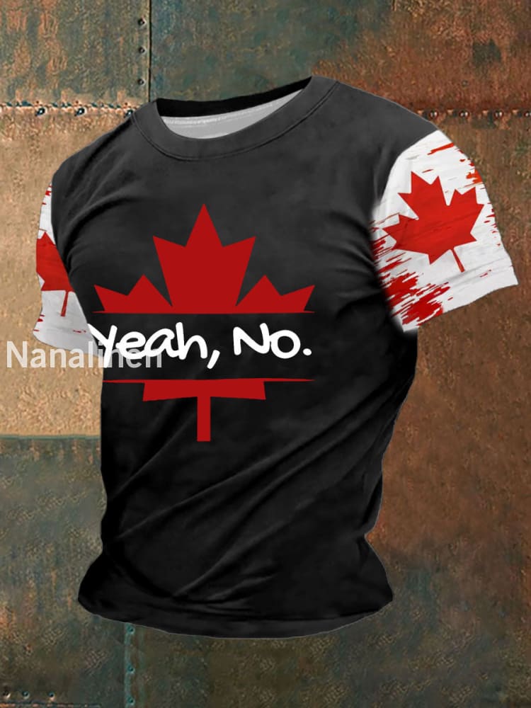 Men’s Canada Printed Casual T-Shirt Black / S