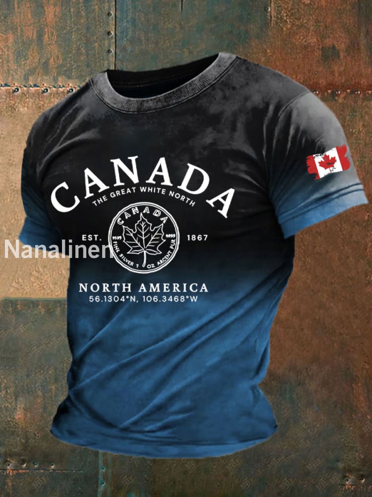 Men’s Canada Printed Casual T-Shirt Blue / S