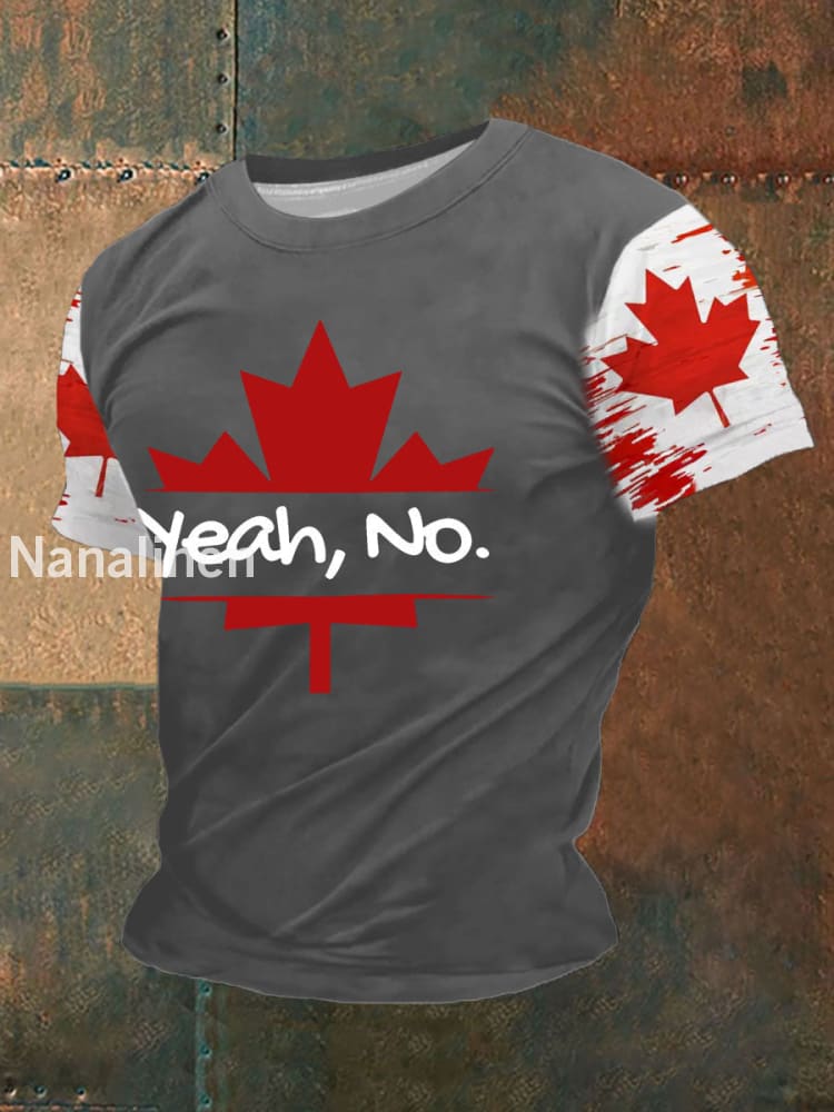 Men’s Canada Printed Casual T-Shirt Dark Gray / S