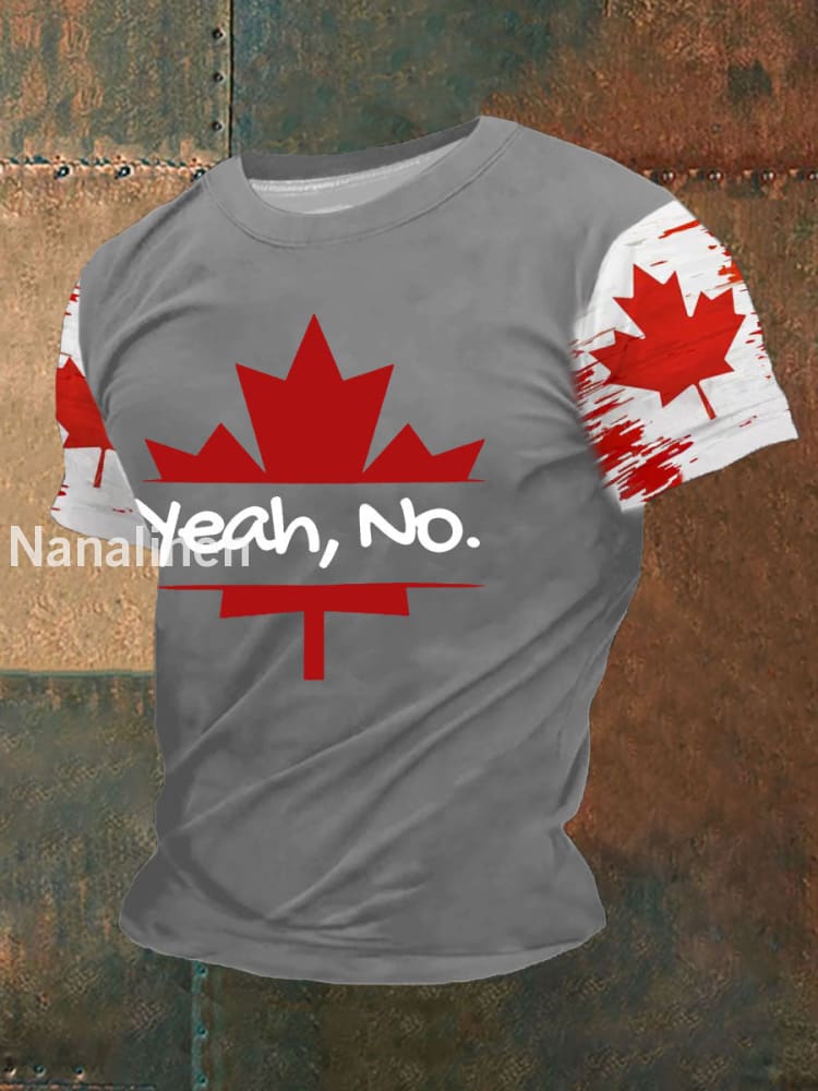 Men’s Canada Printed Casual T-Shirt Light Gray / S