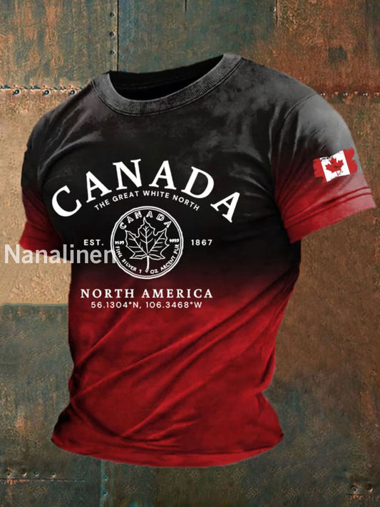 Men’s Canada Printed Casual T-Shirt Red / S