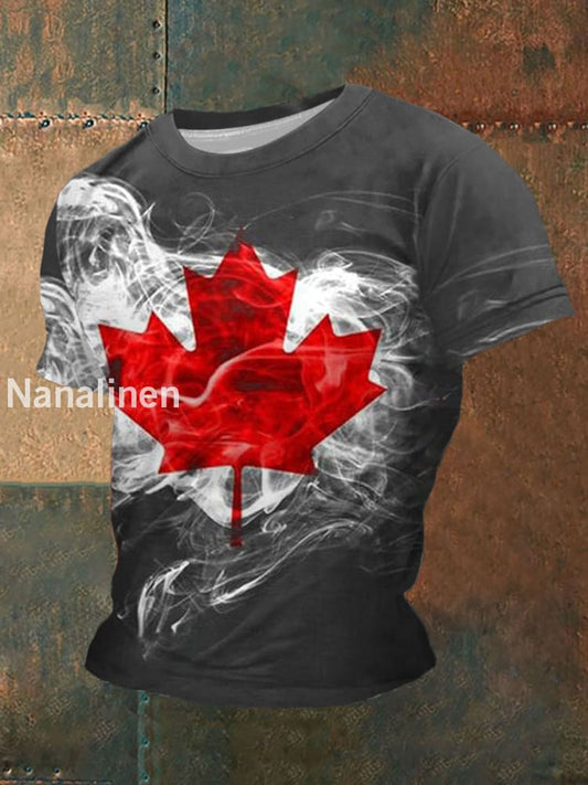 Men’s Canadian Maple Leaf Printed Casual T-Shirt As picture / S