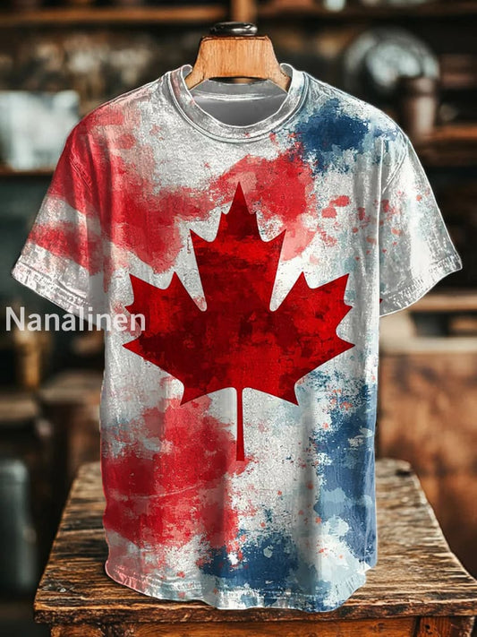 Men’s Canadian Maple Leaf Printed Casual T-Shirt As picture / S