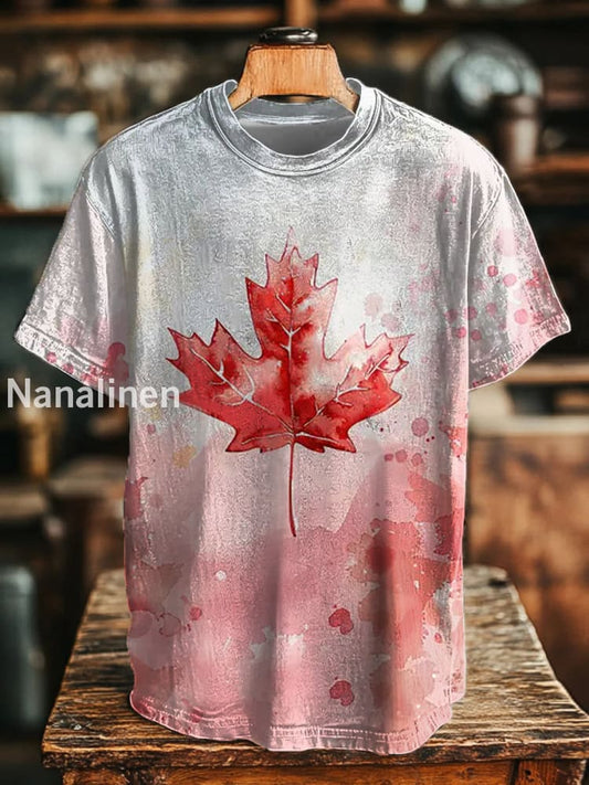Men’s Canadian Maple Leaf Printed Casual T-Shirt As picture / S