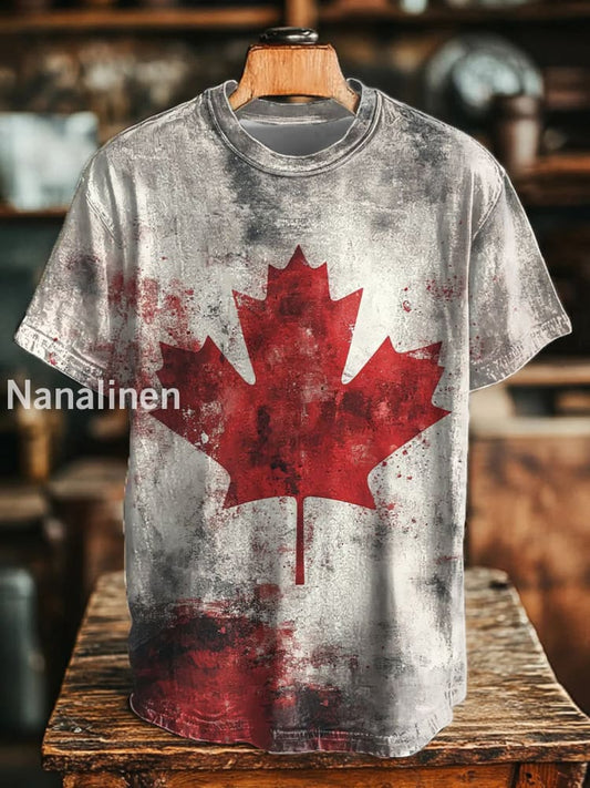 Men’s Canadian Maple Leaf Printed Casual T-Shirt As picture / S