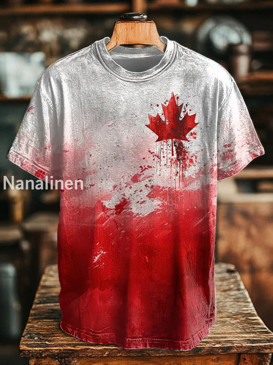 Men’s Canadian Maple Leaf Printed Casual T-Shirt Red / S