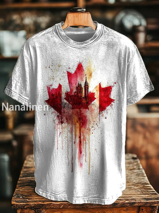 Men’s Canadian Maple Leaf Printed Casual T-Shirt White / S