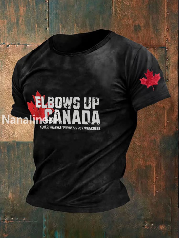 Men’s Canda Elbows Up Printed T-shirt Black / S